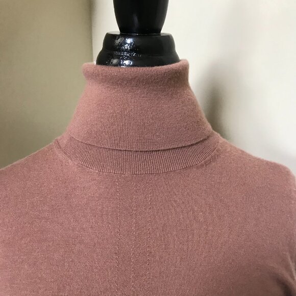 Joseph Cashmere Turtleneck Sweater Womens Small Pink Brown Long Sleeve Stretch - Picture 4 of 9
